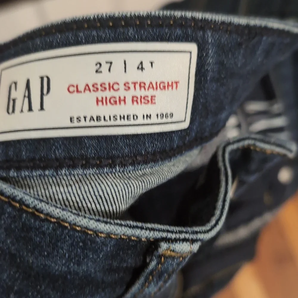 Gap classic straight 27 4T high rise jeans dark - Picture 3 of 3